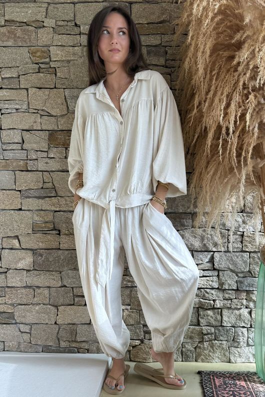 Basso Tie Smock Blouse Calico